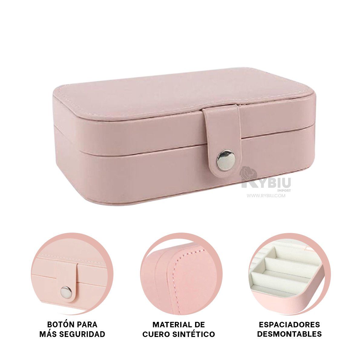 RYBIU IMPORT - Estuche para Aretes de Color Rosado Bebe Y+Gift Stickers