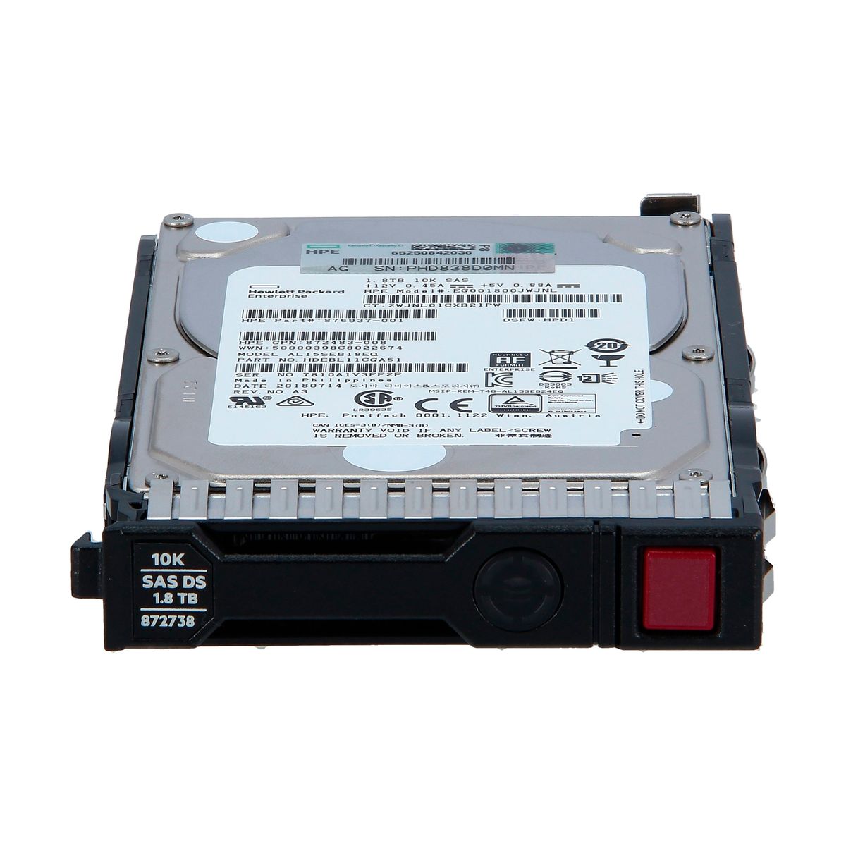 HP - DISCO DURO HPE 25 INTERNO 180TB SAS 10000RPM GRIS PN 872481-B21