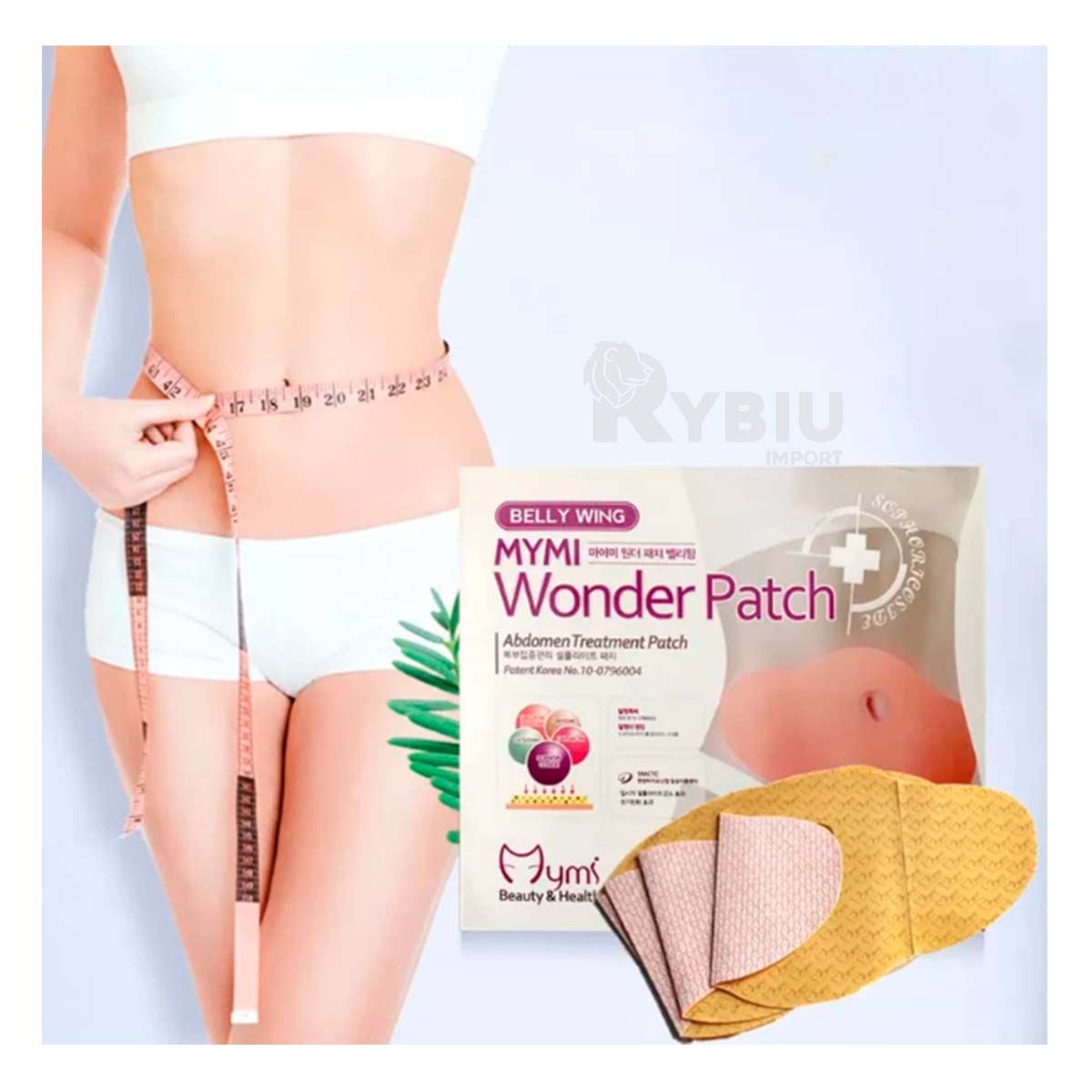 RYBIU IMPORT - Pack Quema Grasa de Parches de Tono Beige Y+Gift Stickers