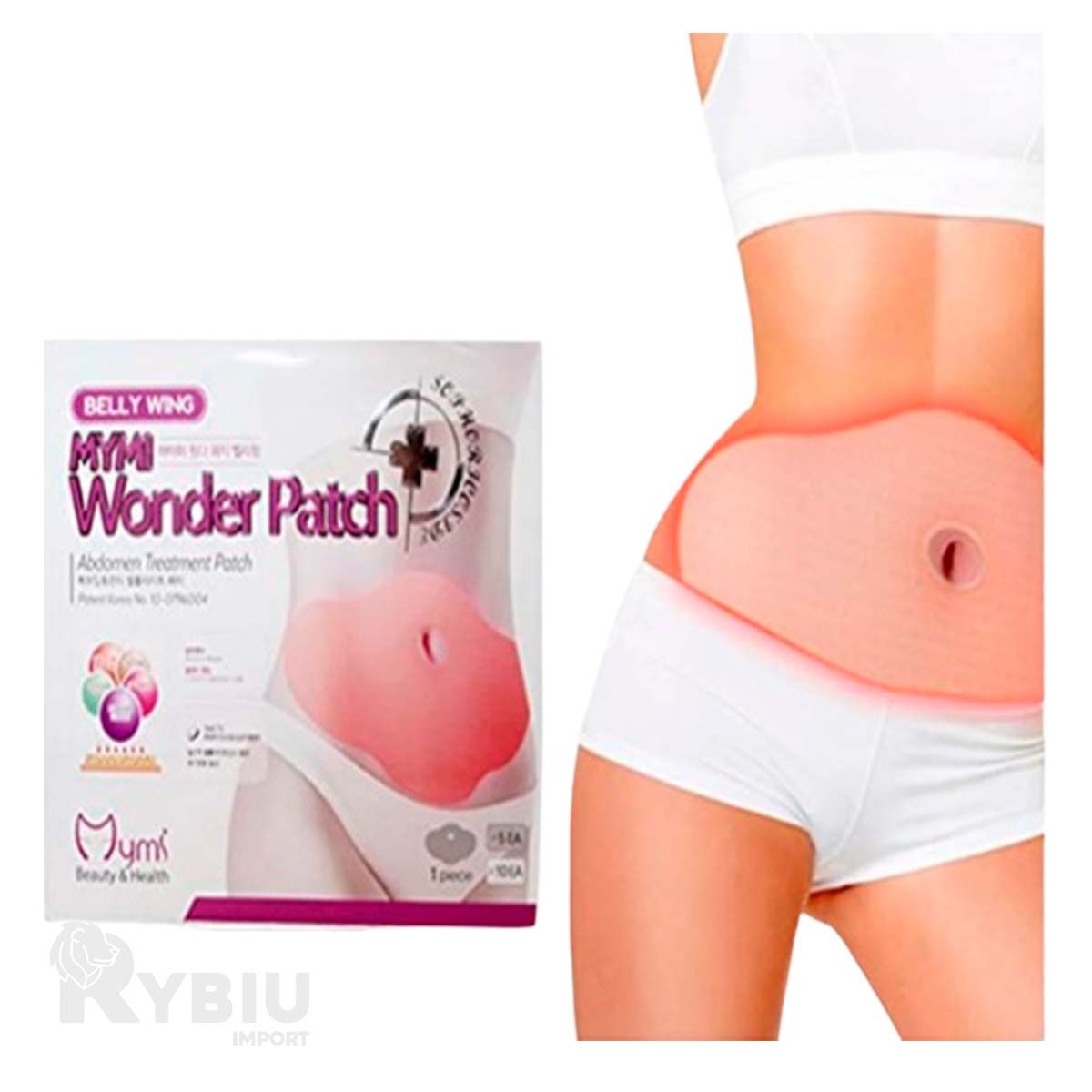 RYBIU IMPORT - Parches para el Abdomen de Color Beige Y+Regalo Stickers