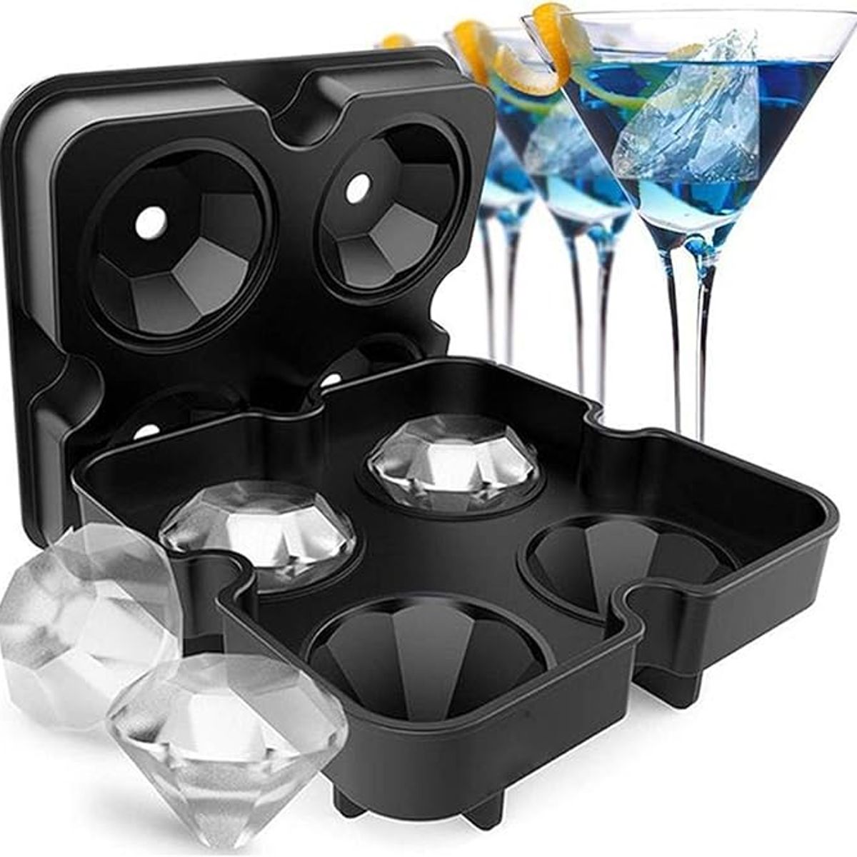 GENERICO - Molde para hielo diamante 4 divisiones