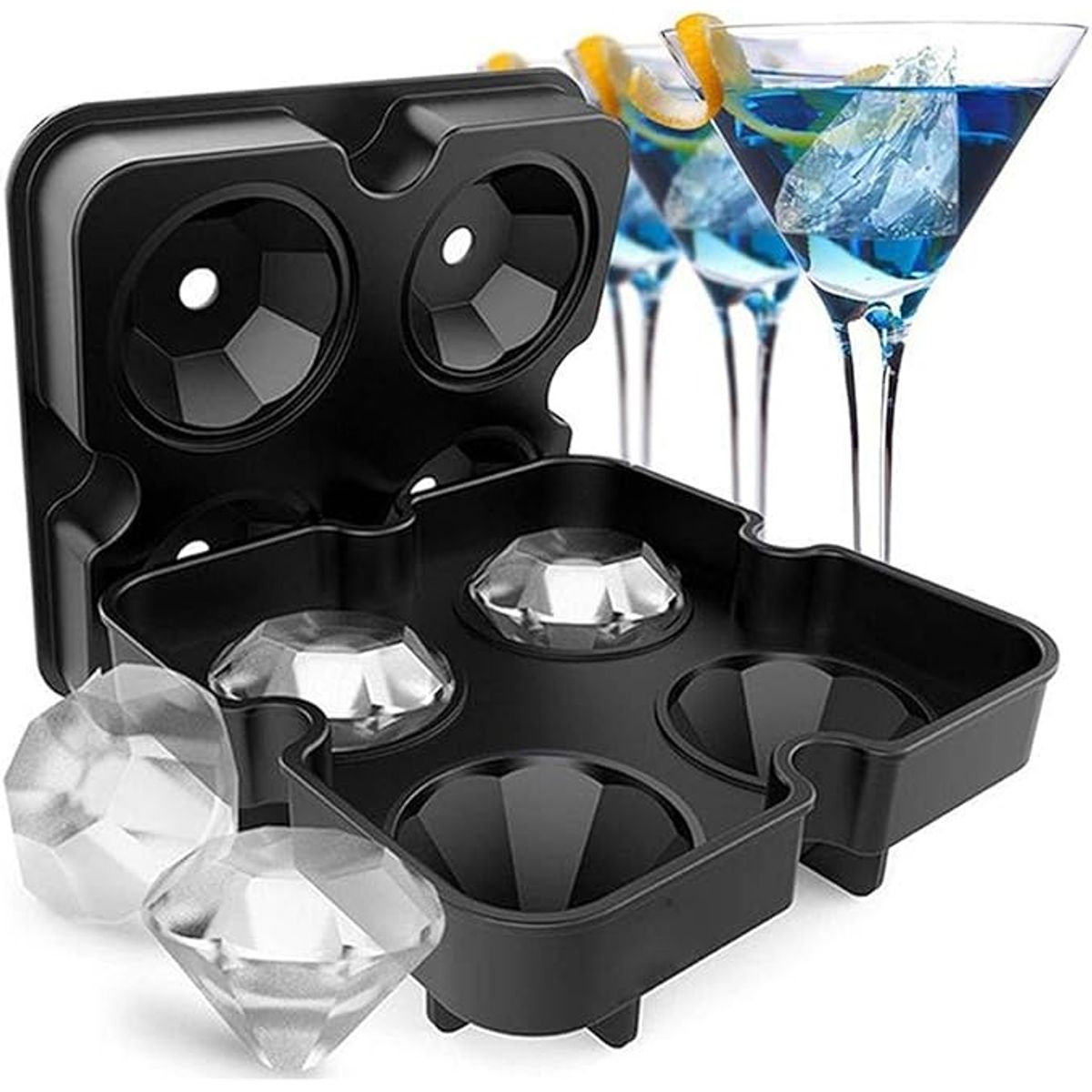 GENERICO - Molde para hielo diamante 4 divisiones