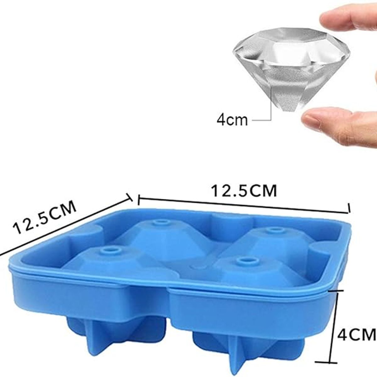 GENERICO - Molde para hielo diamante 4 divisiones