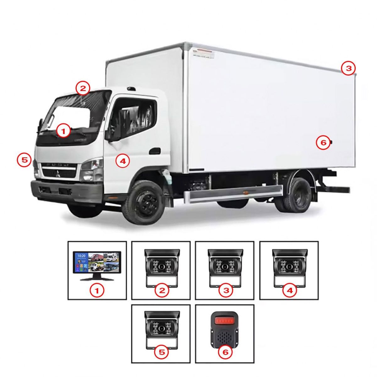 GENERICO - Kit 4 Camaras + Sirena Incluye Monitor Tactil de 10,1 pulgadas + 128GB