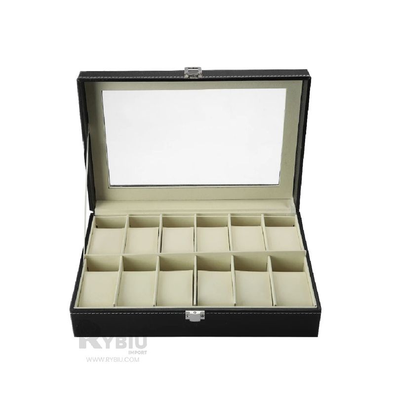 RYBIU IMPORT - Organizador Funcional de Reloj Color Negro Y+Papel de Regalo