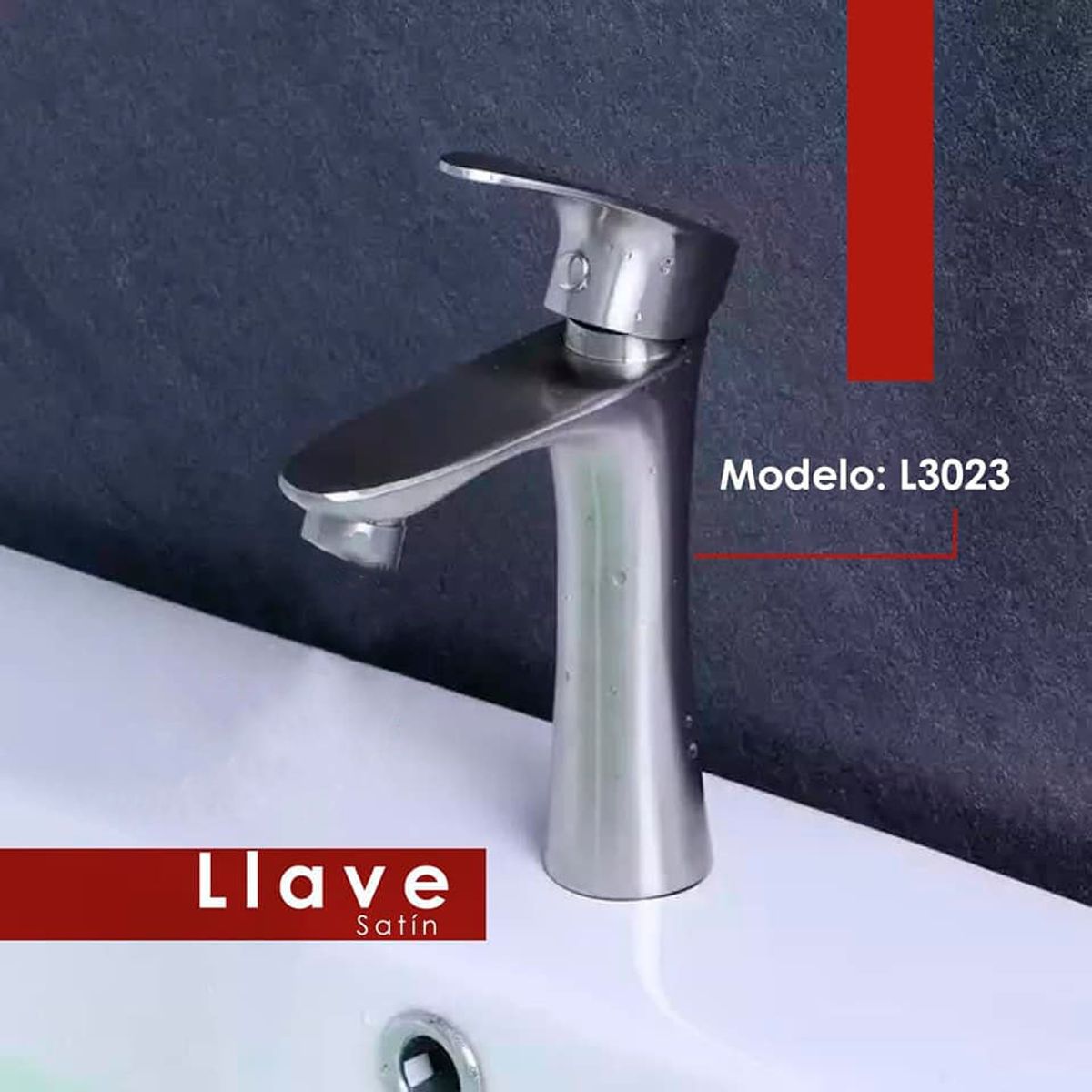 XM - LLAVE DE LAVATORIO BAJO SATINADO L3023