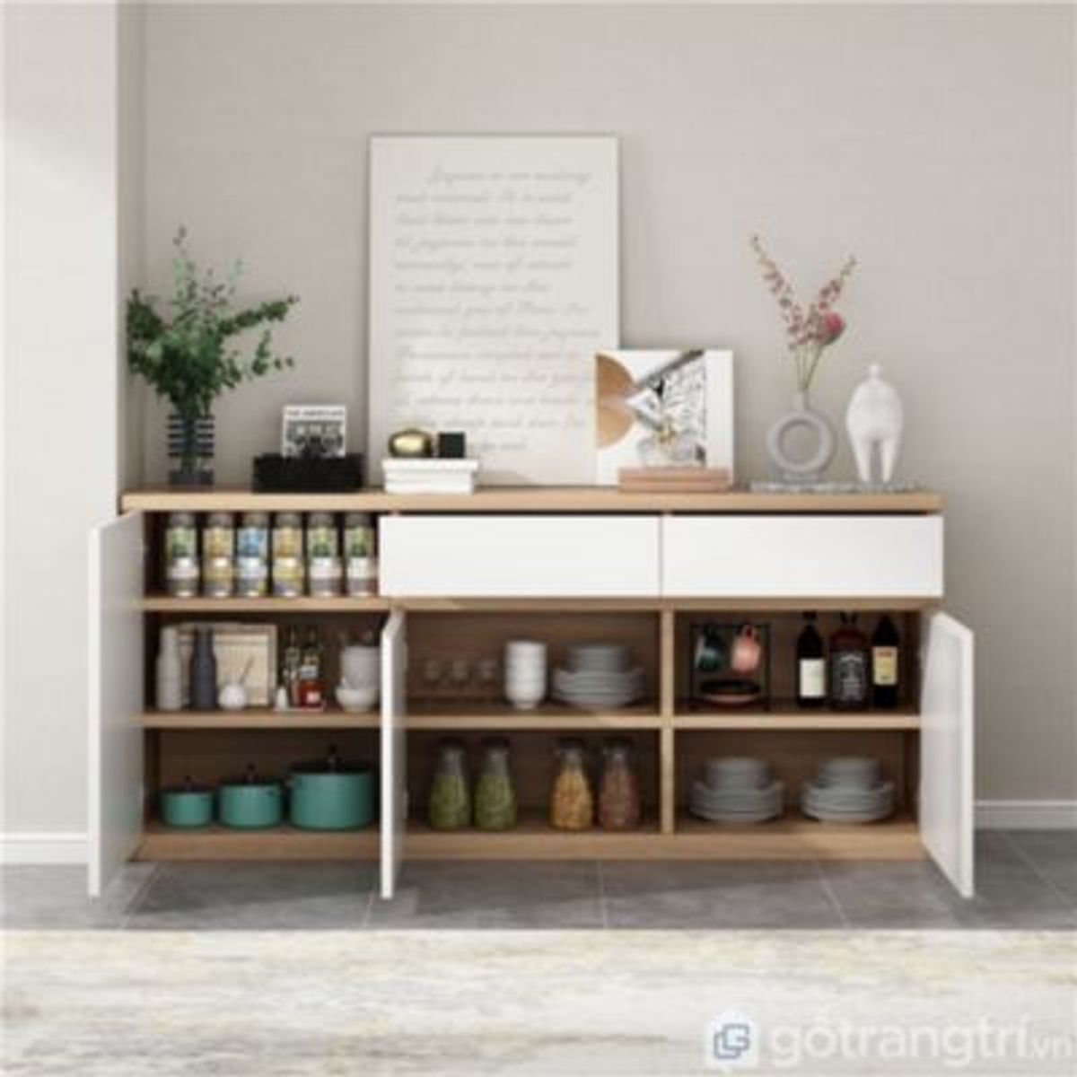 GENERICO - Aparador Moderno Claudio 160 cm R&R MUEBLES