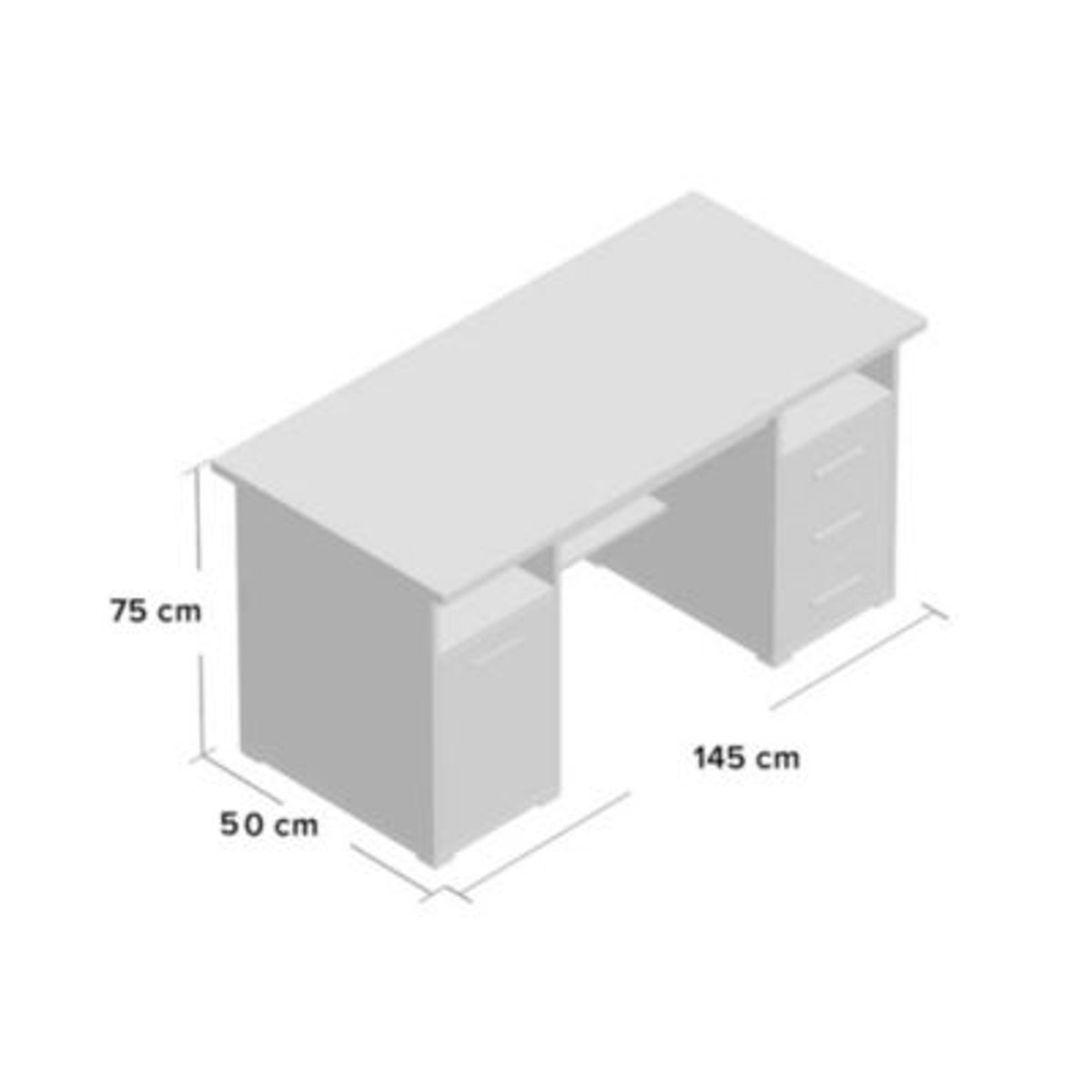 GENERICO - Escritorio Moderno Glurak Marron 3 Cajones 1 Puerta R&R MUEBLES