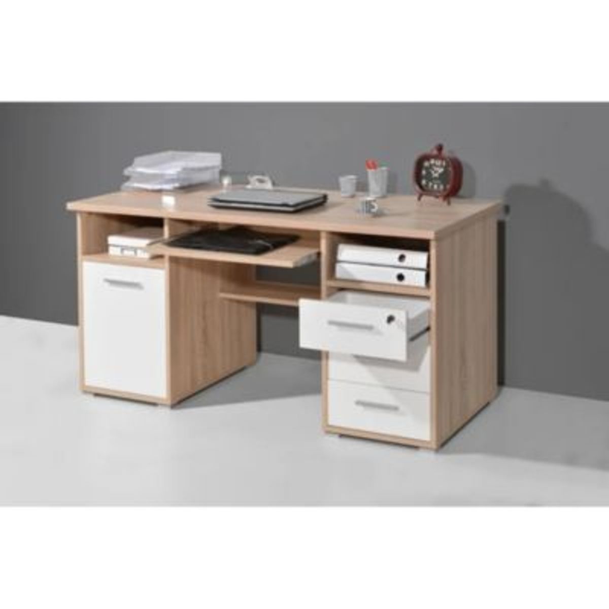 GENERICO - Escritorio Moderno Glurak Duna 3 Cajones 1 Puerta R&R MUEBLES