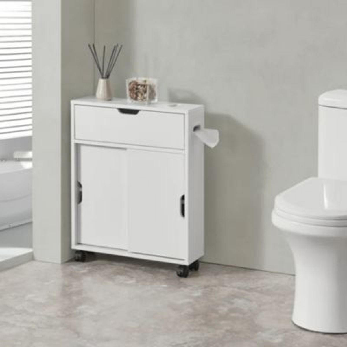 GENERICO - Mueble de Baño Organizador Moderno Tetsuro Blanco R&R MUEBLES