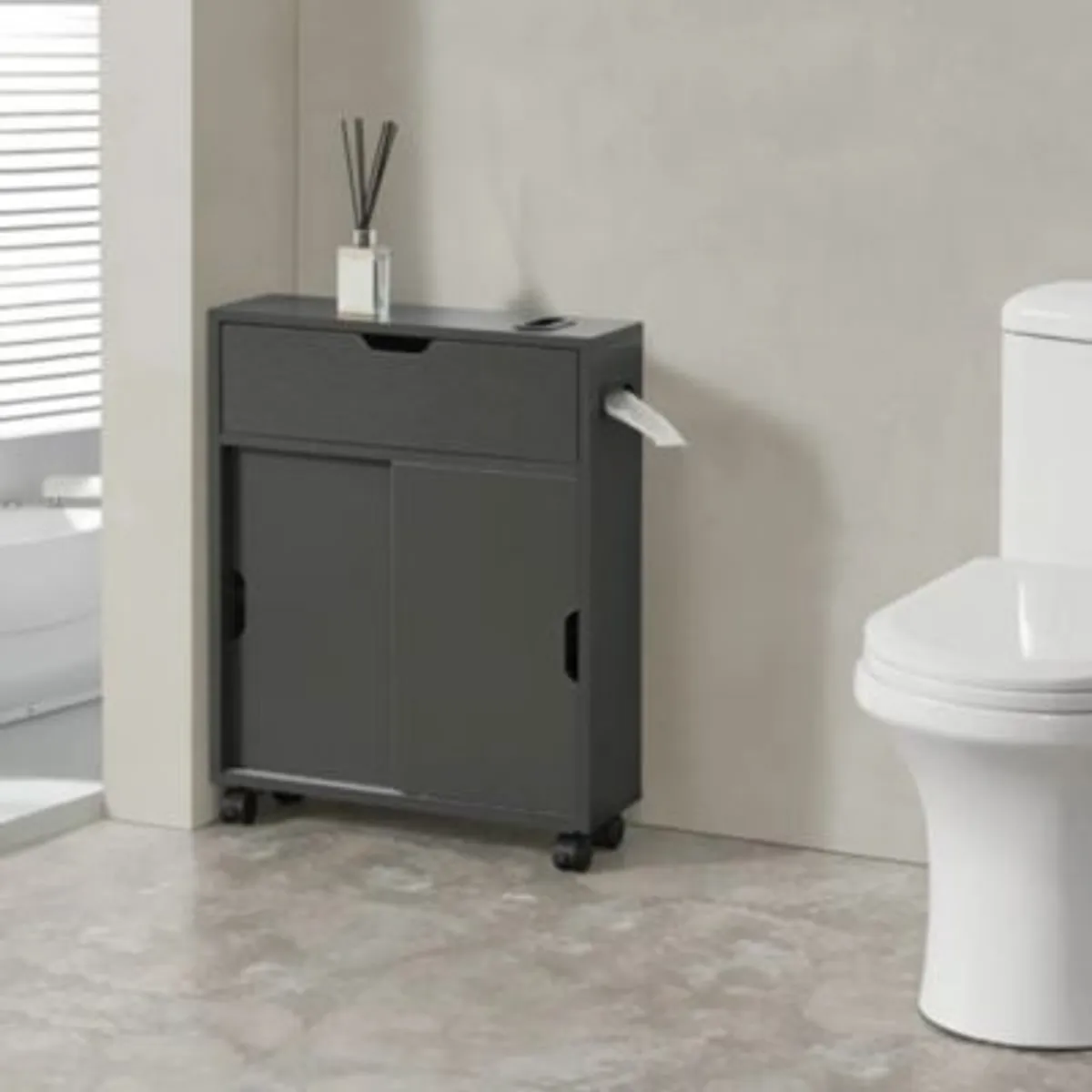 GENERICO - Mueble de Baño Organizador Moderno Tetsuro Negro R&R MUEBLES