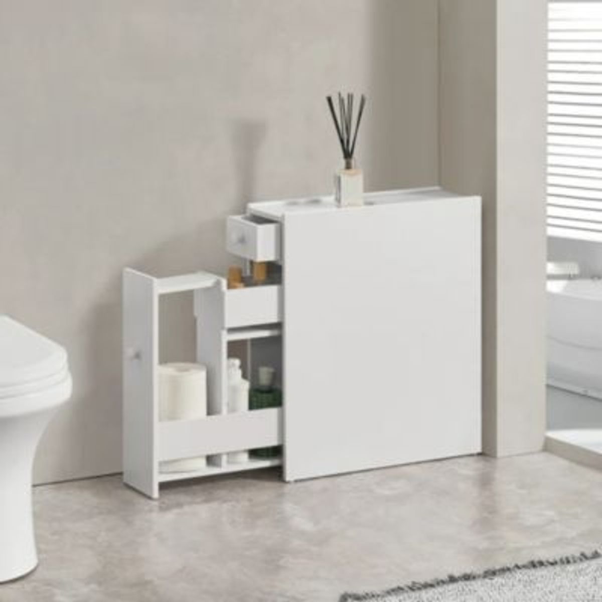 GENERICO - Mueble de Baño Organizador Moderno Keigi Blanco R&R MUEBLES