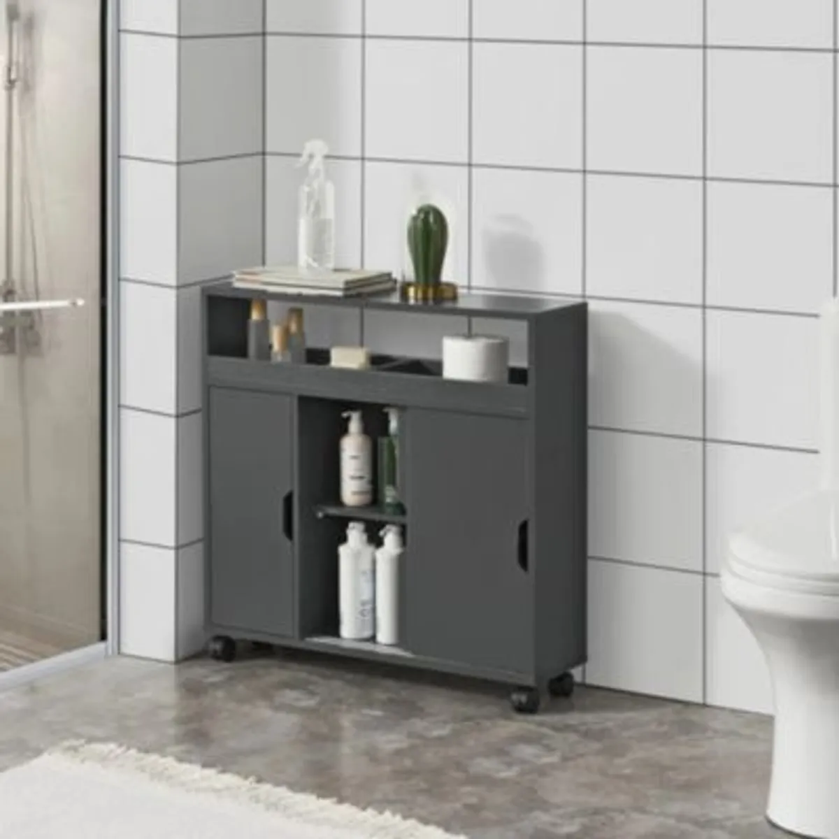 GENERICO - Mueble de Baño Organizador Moderno Kozume Negro R&R MUEBLES