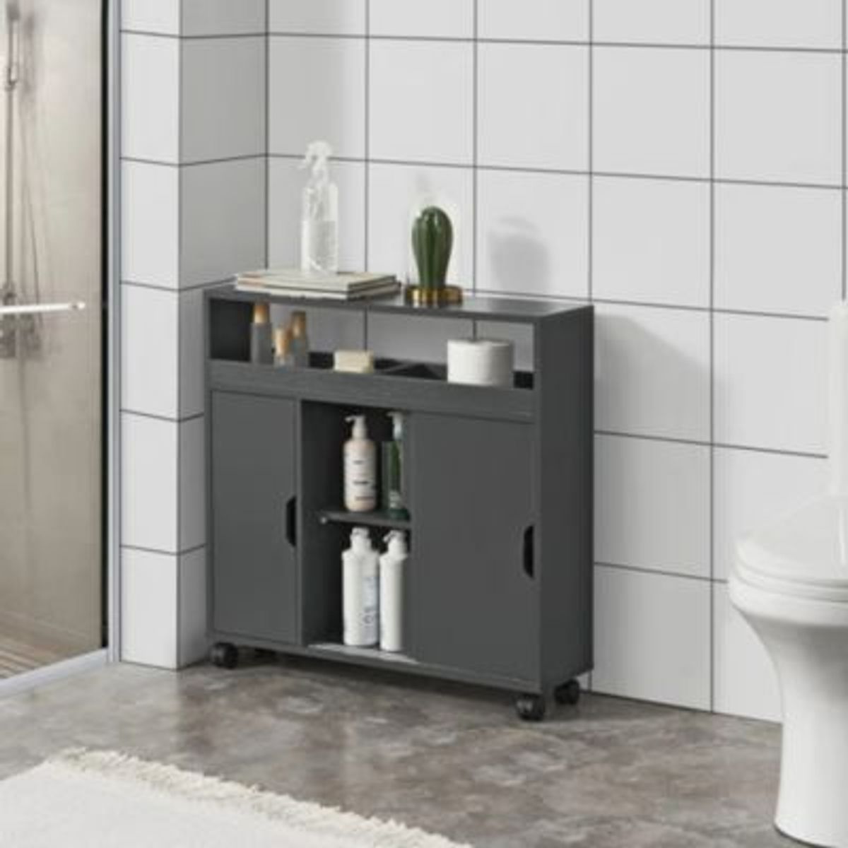 GENERICO - Mueble de Baño Organizador Moderno Kozume Negro R&R MUEBLES