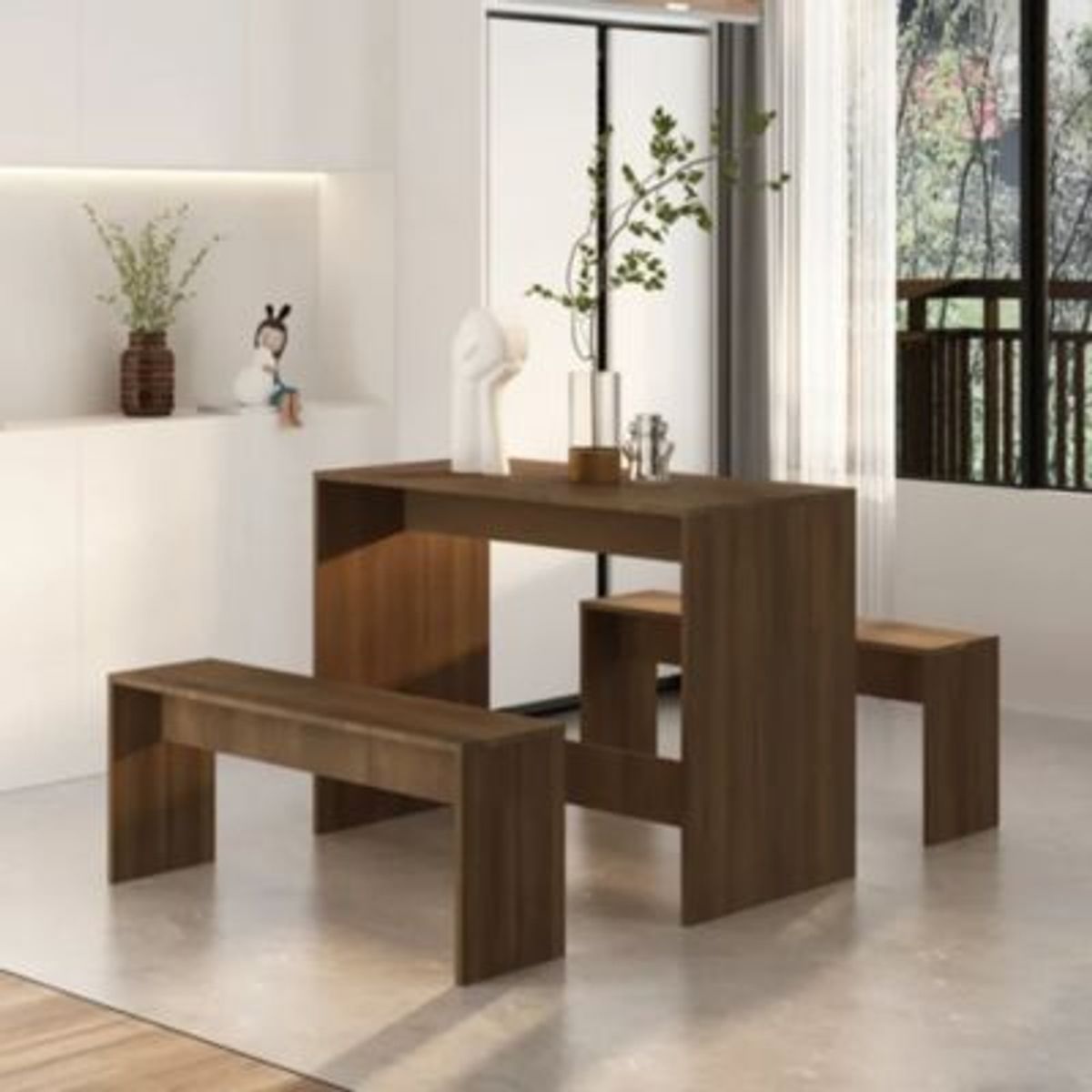 GENERICO - Juego de Comedor Moderno Otani Marron R&R MUEBLES