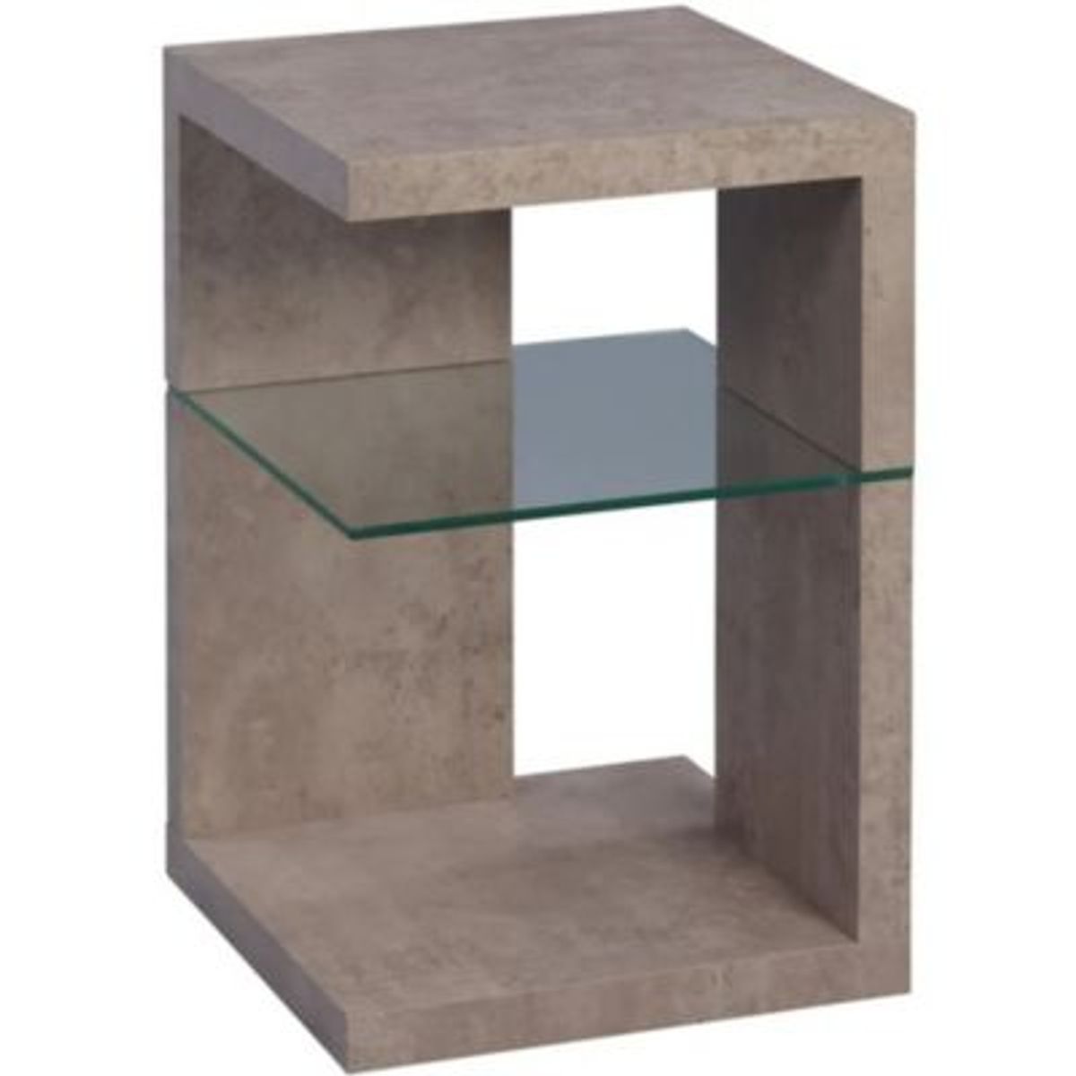 GENERICO - Mesa Lateral Moderno Trench con Vidrio R&R MUEBLES