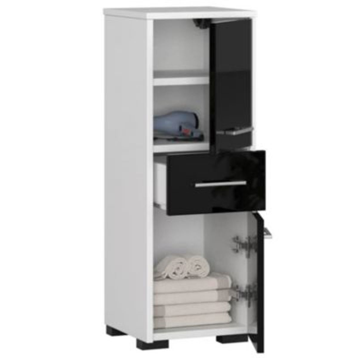 R&R MUEBLES - Mueble de Baño Moderno Abby Blanco y Negro R&R MUEBLES