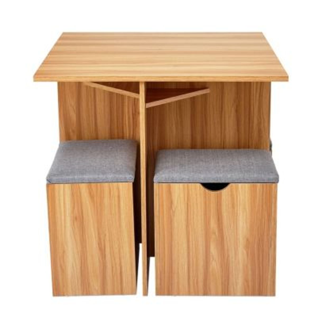 GENERICO - Juego de Comedor con 4 Bancos Moderno Katty Marrón R&R MUEBLES