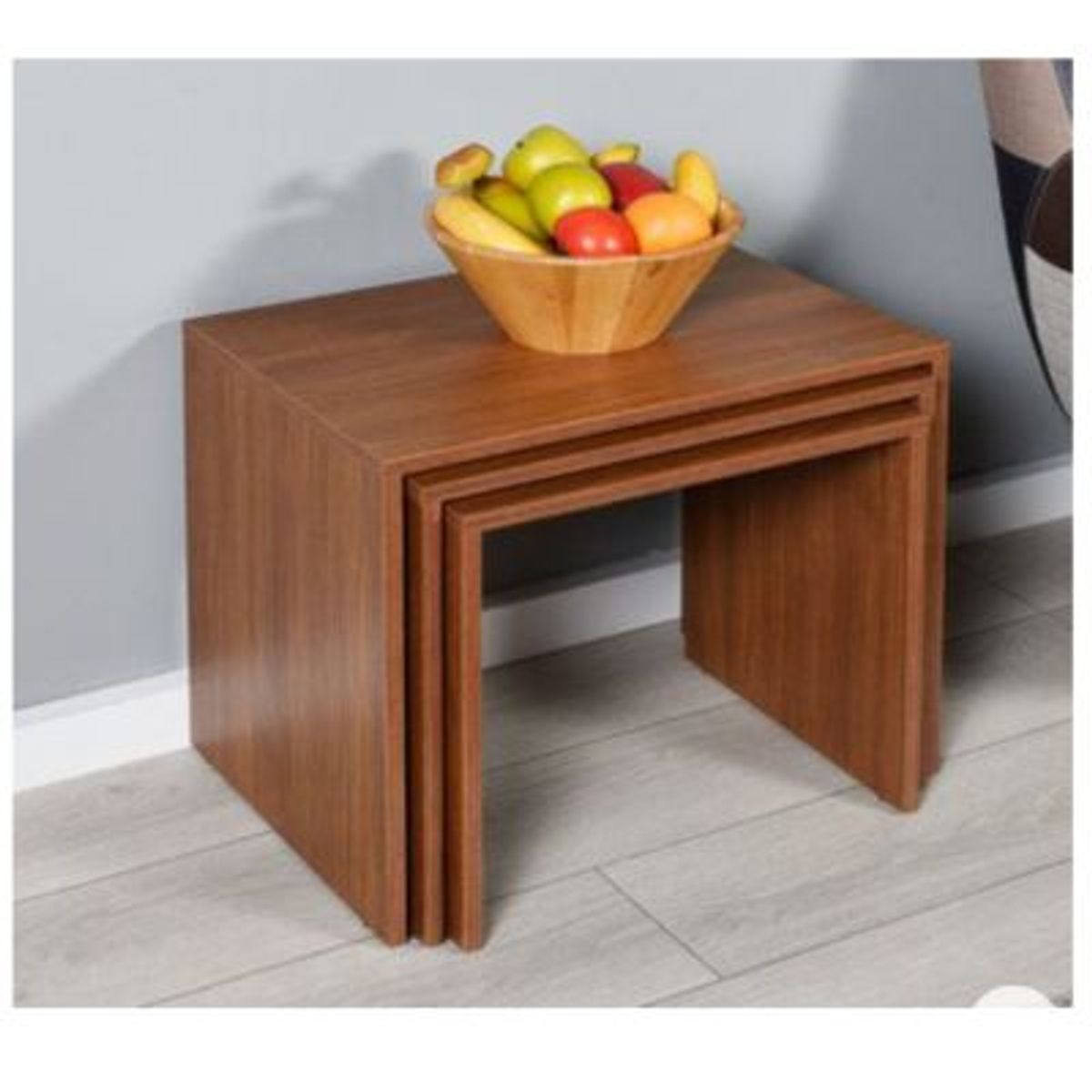 GENERICO - Set x 3 Mesas Auxiliares Moderna Robert Marrón R&R MUEBLES