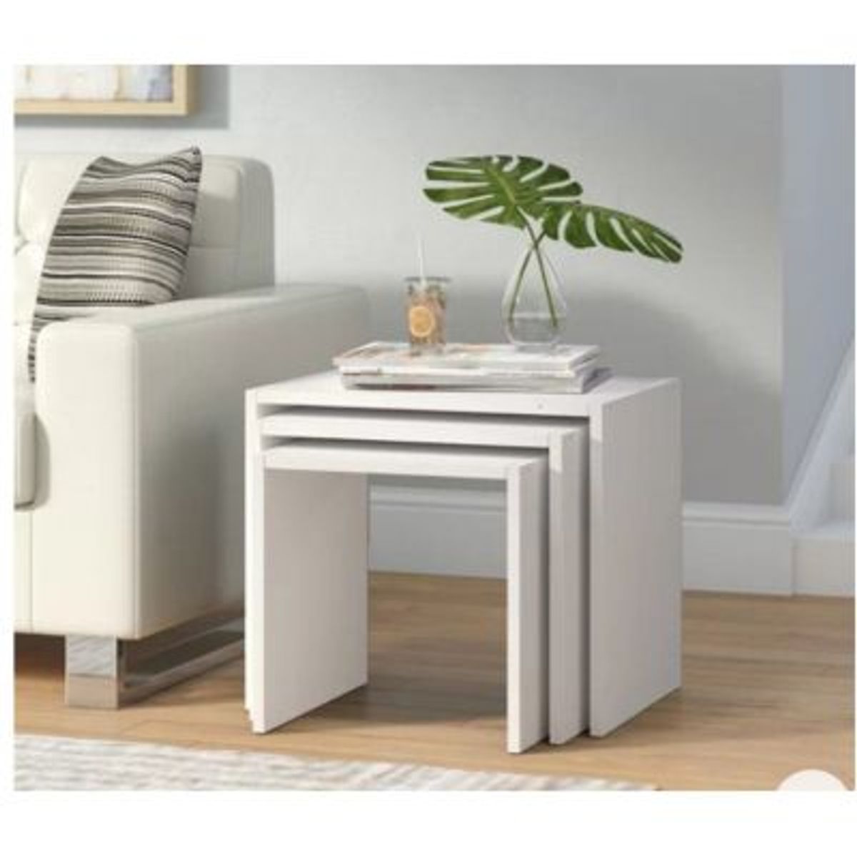 R&R MUEBLES - Set x 3 Mesas Auxiliares Moderna Robert Blanco R&R MUEBLES