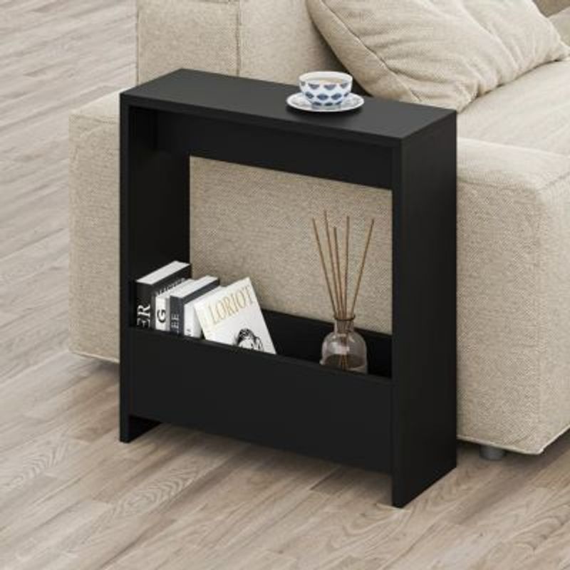 GENERICO - Mesa Lateral Organizadora Rupia Negro R&R MUEBLES
