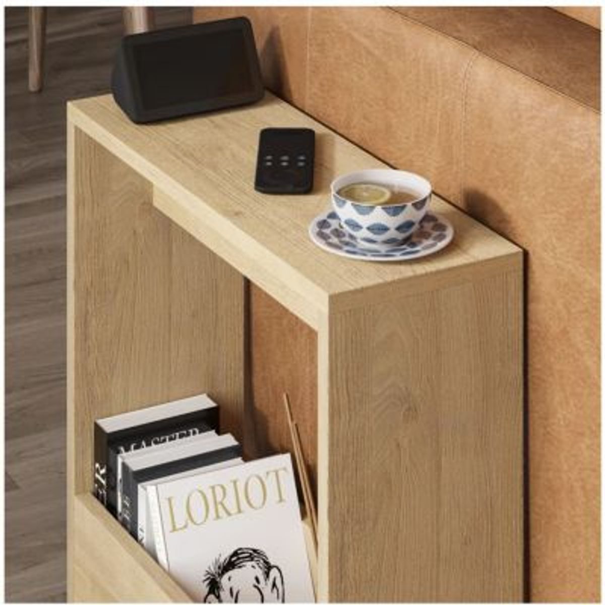 GENERICO - Mesa Lateral Organizadora Rupia Marrón Claro R&R MUEBLES