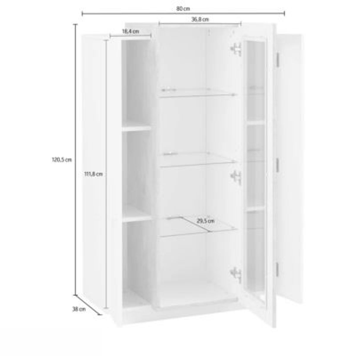 GENERICO - Vitrina Moderna Patricia 3 Puertas Blanco /Gris Claro R&R MUEBLES