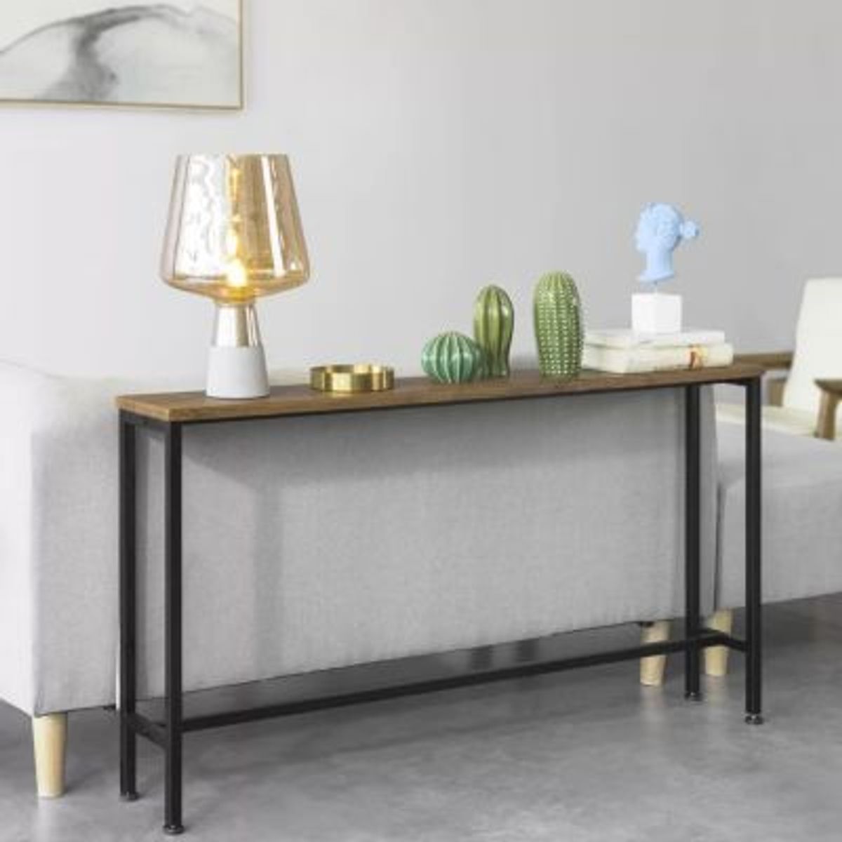 GENERICO - Mesa Consola Moderna Botija MarrónNegro R&R MUEBLES