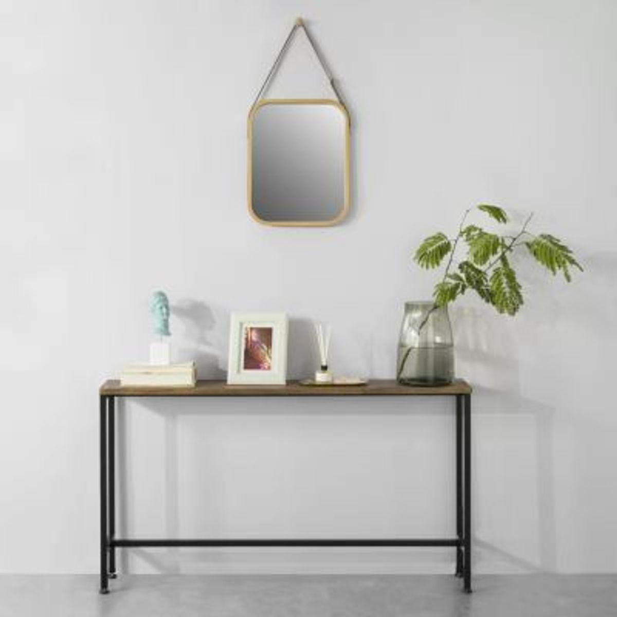 GENERICO - Mesa Consola Moderna Botija MarrónNegro R&R MUEBLES