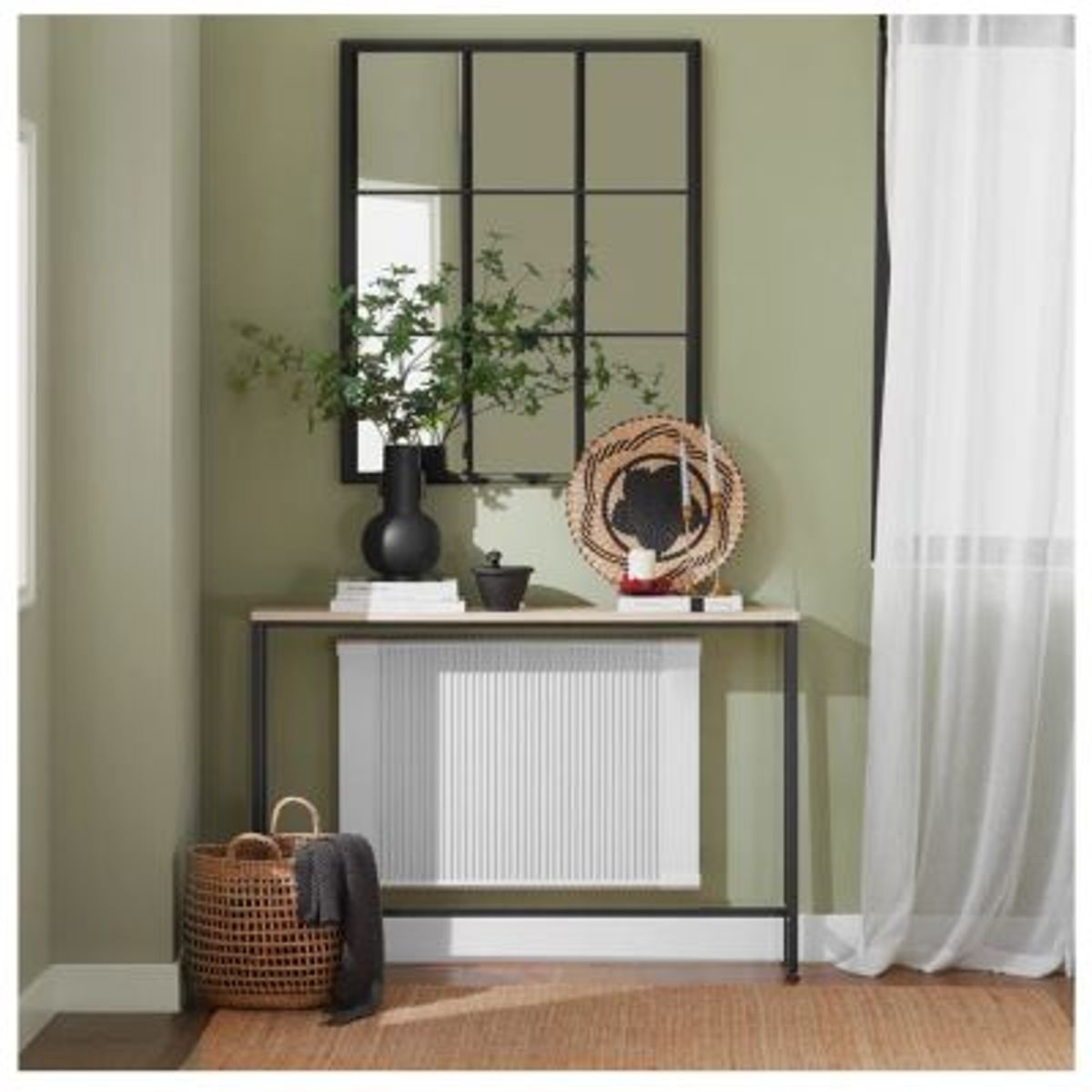 GENERICO - Mesa Consola Moderna Lout Marrón ClaroNegro R&R MUEBLES