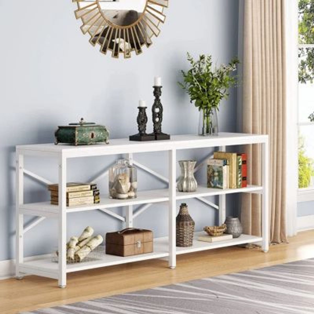 GENERICO - Mesa Consola Moderna Teo 180 cm Blanco R&R MUEBLES