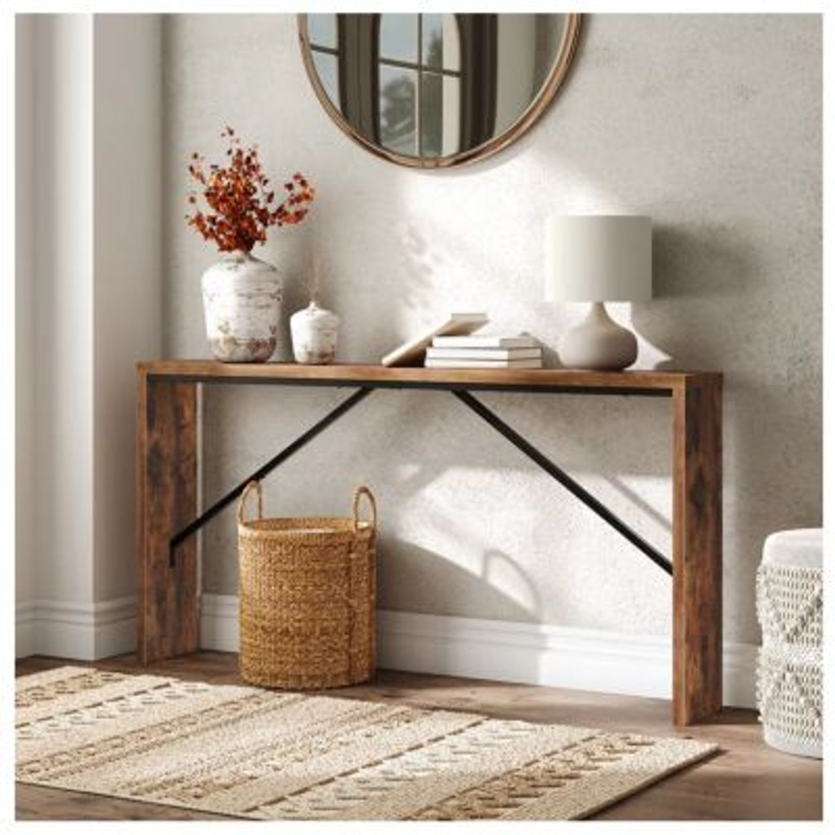 GENERICO - Mesa Consola Moderna Allison Marrón R&R MUEBLES