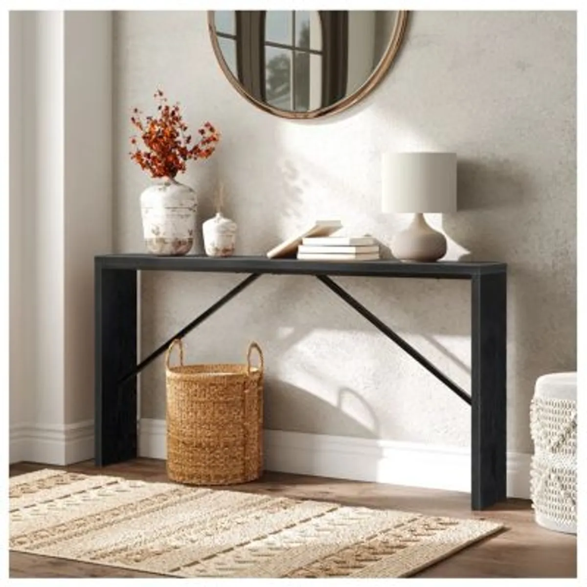 GENERICO - Mesa Consola Moderna Allison Negro R&R MUEBLES