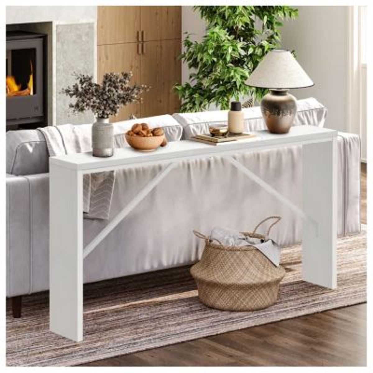 GENERICO - Mesa Consola Moderna Allison Blanco R&R MUEBLES