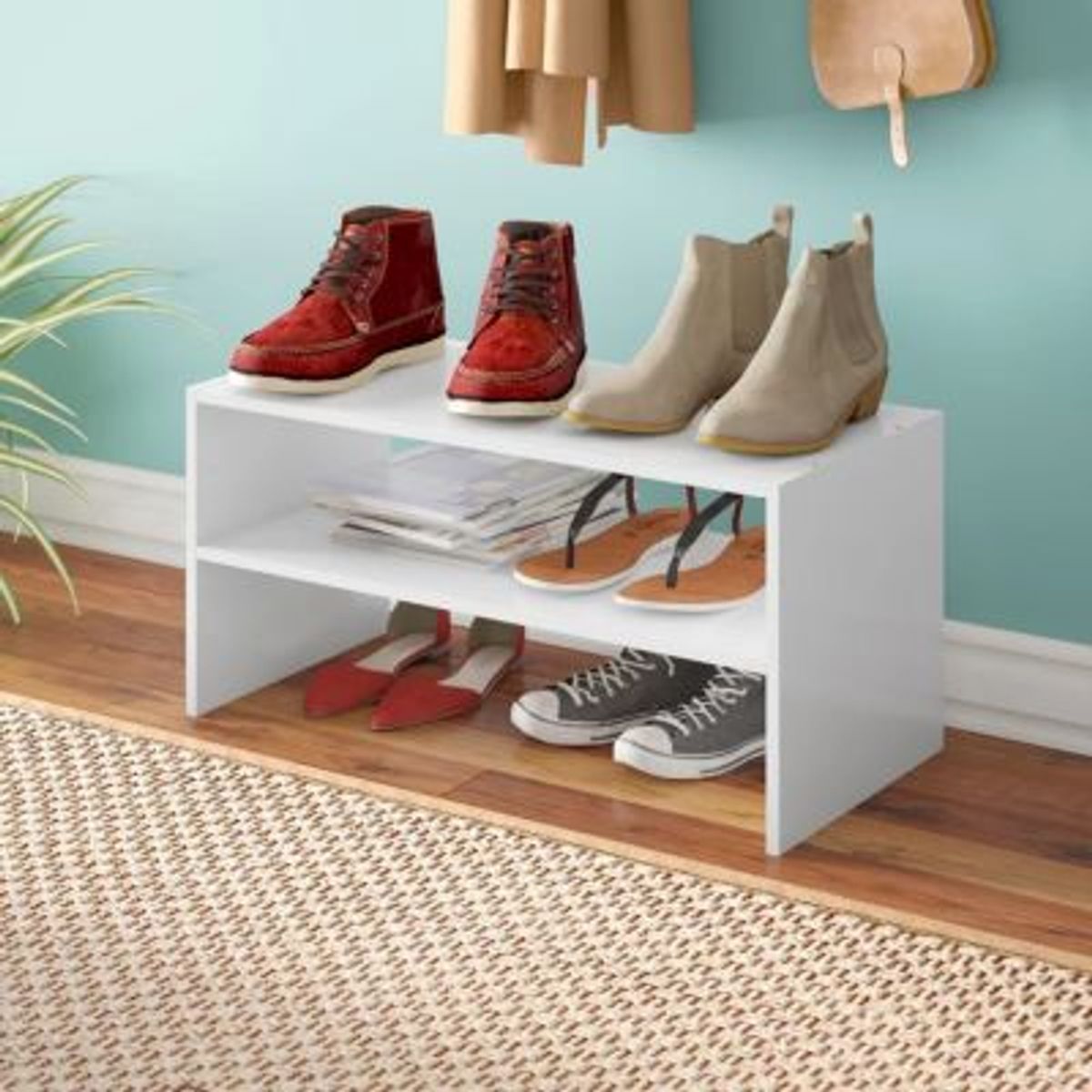 GENERICO - Zapatera Moderna Hoyos Blanco R&R MUEBLES