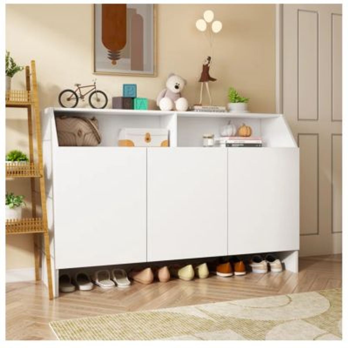 GENERICO - Zapatera Moderna Blanca 120 cm R&R MUEBLES