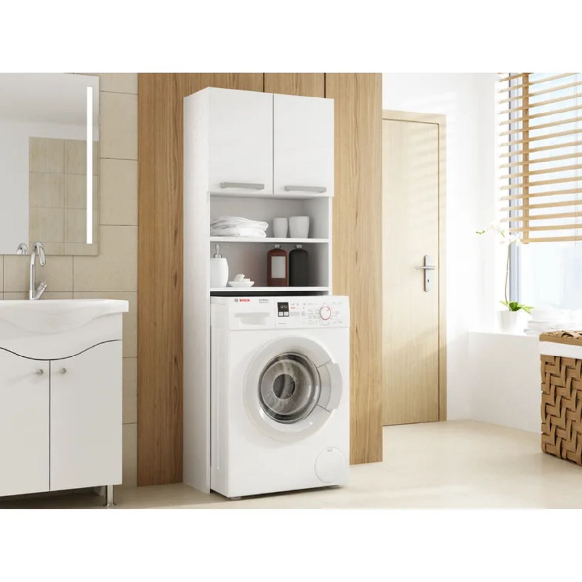 GENERICO - Mueble para Lavanderia Moderno Misumi Blanco R&R MUEBLES