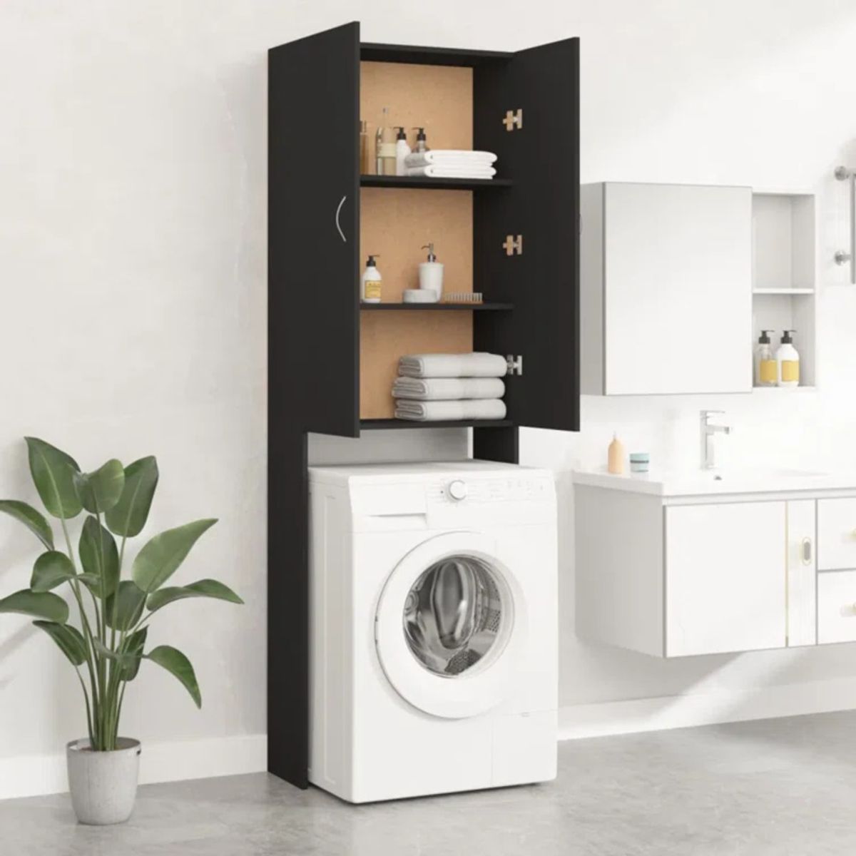 GENERICO - Mueble para Lavanderia Moderno Shiki Negro R&R MUEBLES