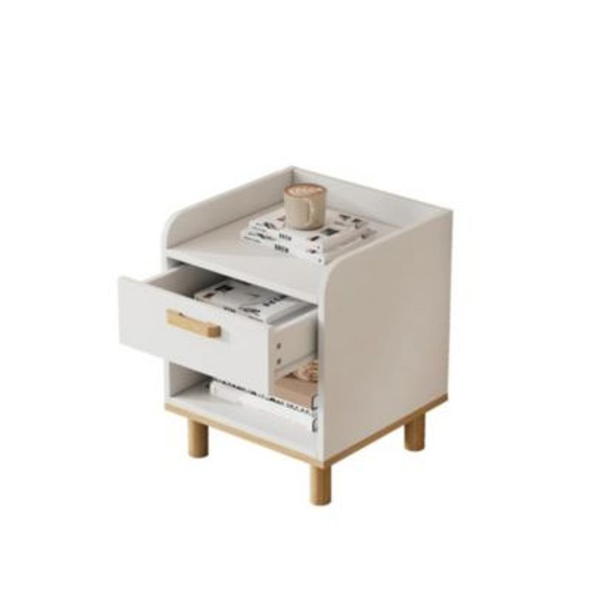 GENERICO - Velador Moderno Takamiya Blanco R&R MUEBLES