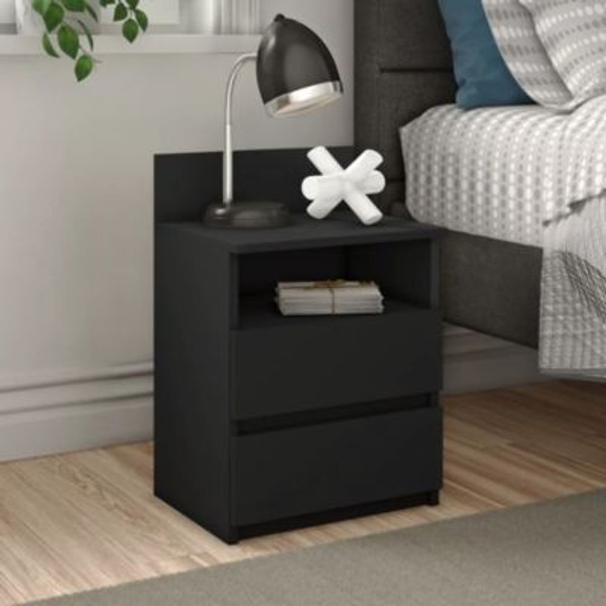 GENERICO - Velador Moderno Natsumi Negro R&R MUEBLES