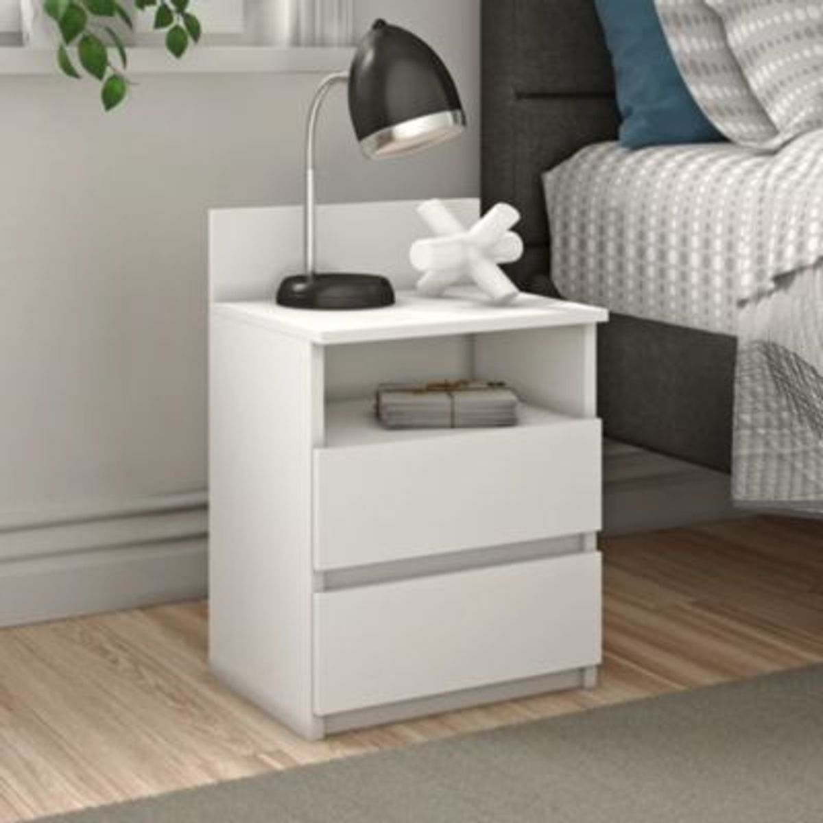 GENERICO - Velador Moderno Natsumi Blanco R&R MUEBLES