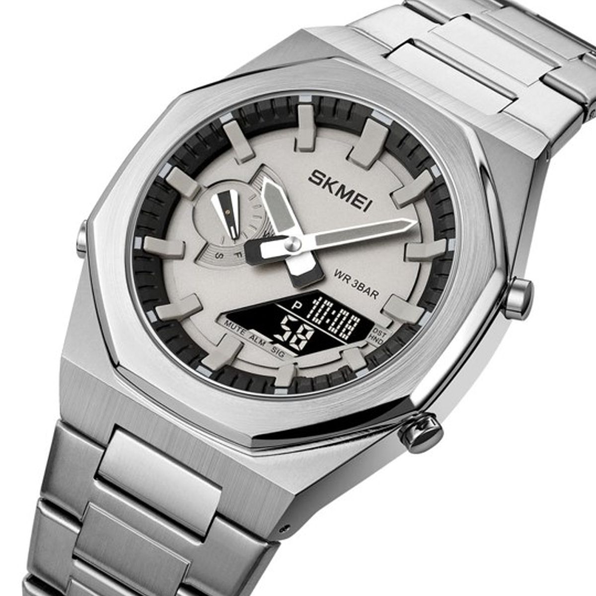 SKMEI - Reloj Metálico Digital Análogo SMEIK 1816 Resistente al agua