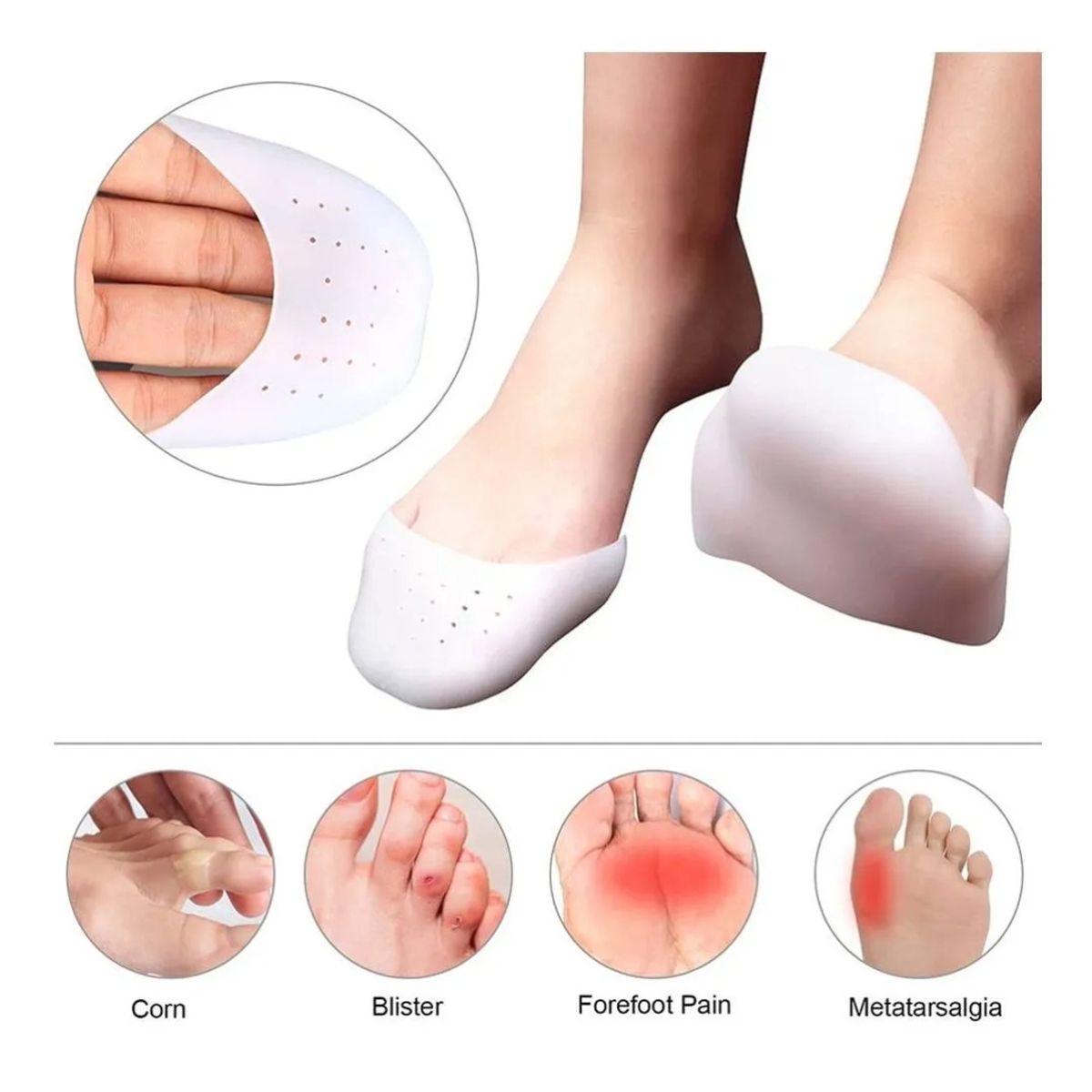 GENERICO - Almohadilla de Silicona para aliviar dolor de Dedos del pié 6615