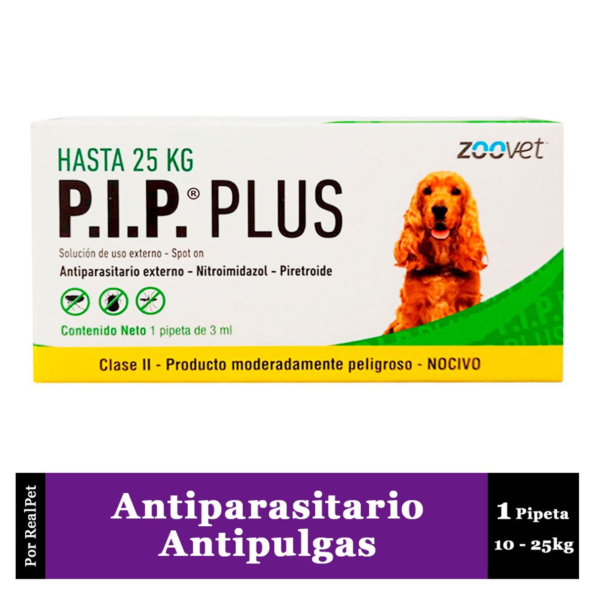 ZOOVET - Pipeta Antiparasitario Antipulgas P.I. Perros 10 - 25 kg