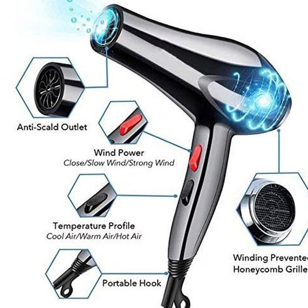 GENERICO - Secador para cabello 5000 watts + Plancha Alisadora