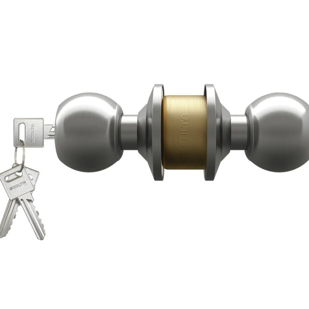 GENERICO - Cerradura Pomo Dormitorio Acero Inoxidable SCOLTA