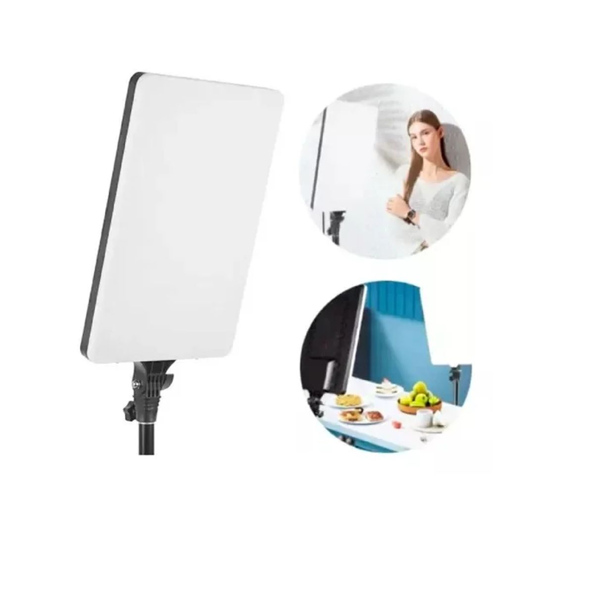 GENERICO - Luz de Relleno Plana LED para Fotografía Profesional + Trípode 2.10 cm