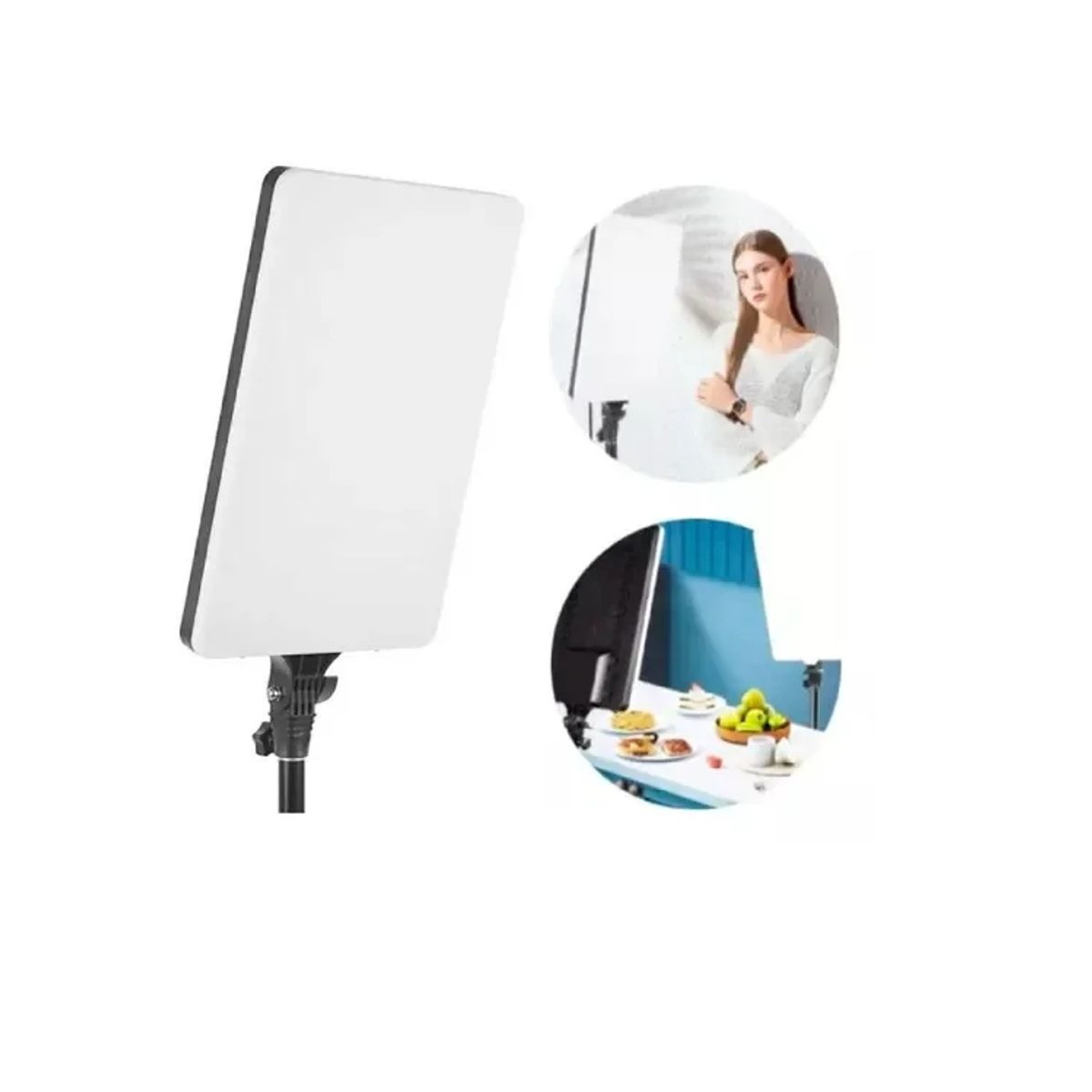 GENERICO - Luz de Relleno Plana LED para Fotografía Profesional + Trípode 2.10 cm