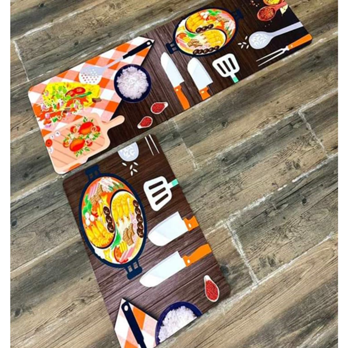 GENERICO - Set de 2 Alfombra Antideslizante Piso de Cocina