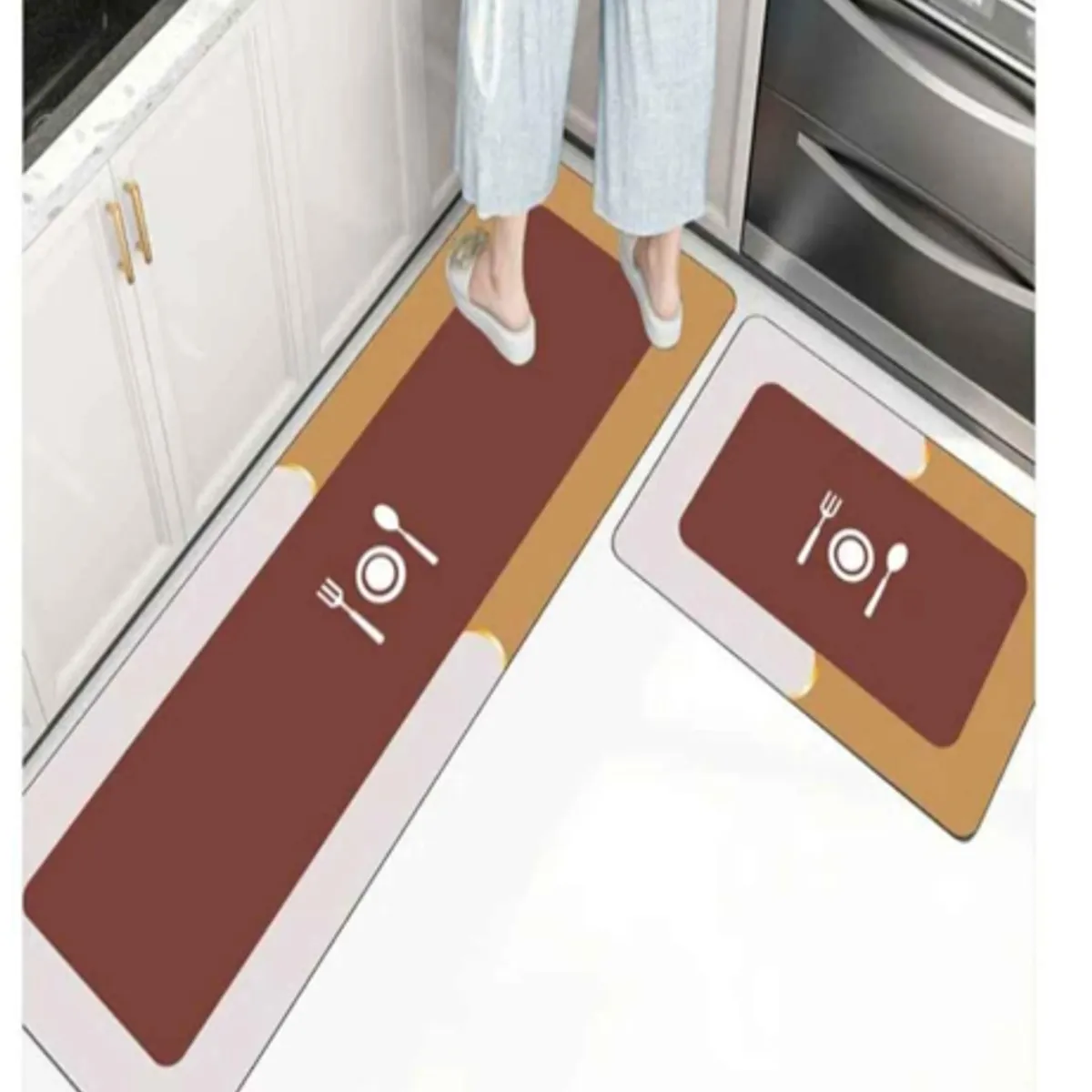 GENERICO - Set de 2 Alfombra Antideslizante Piso de Cocina